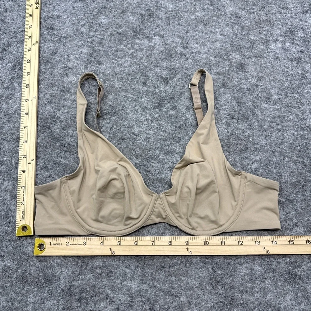 Third Love Second Skin Unlined underwire bra womens 36A 1/2 tan silky microfiber